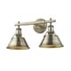 preview thumbnail 3 of 2, Orwell AB Vintage-style Aged Brass 2-light Bath Vanity