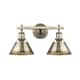 preview thumbnail 4 of 2, Orwell AB Vintage-style Aged Brass 2-light Bath Vanity