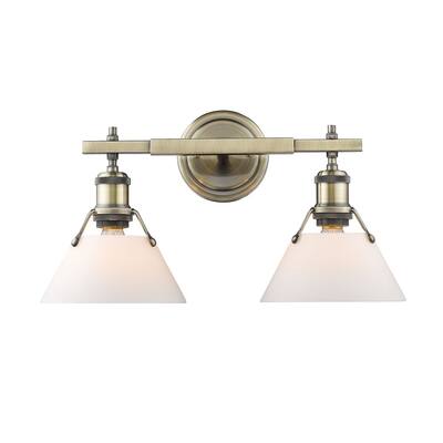 Golden Lighting Orwell AB Aged Brass Steel 2-light Bath Vanity Light