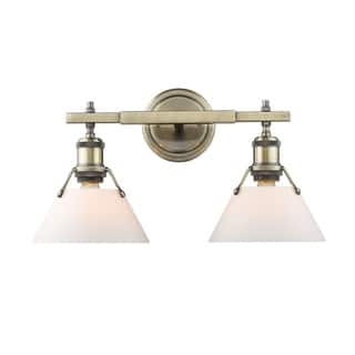 Golden Lighting Orwell AB Aged Brass Steel 2-light Bath Vanity Light