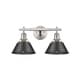 preview thumbnail 3 of 1, Golden Lighting Orwell PW Pewter and Black Shade 2-light Bath Vanity Fixture