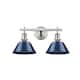 Golden Lighting Orwell Pewter With Navy Blue Shade 2-light Bath Vanity 