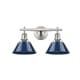 preview thumbnail 3 of 1, Golden Lighting Orwell Pewter with Navy Blue Shade 2-light Bath Vanity