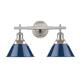 Golden Lighting Orwell Pewter With Navy Blue Shade 2-light Bath Vanity 