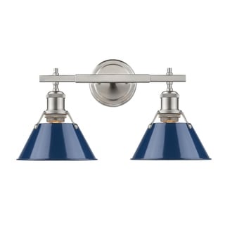 Golden Lighting Orwell Pewter with Navy Blue Shade 2-light Bath Vanity