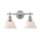 preview thumbnail 1 of 1, Golden Lighting Orwell PW Pewter 2-light Bath Vanity with Opal Glass Shades