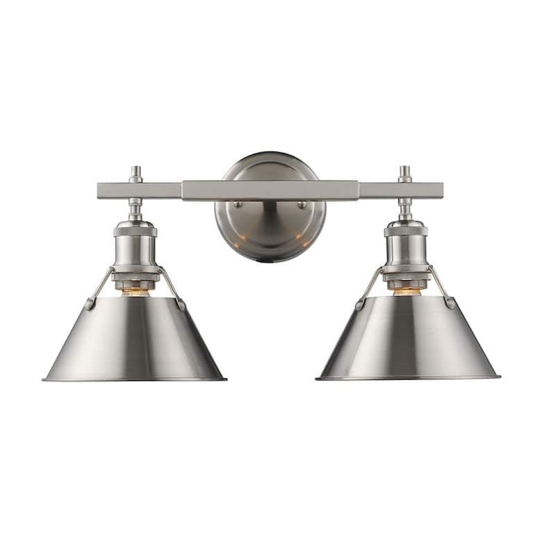 Orwell PW 2-light Bath Vanity in Pewter with Pewter Shade