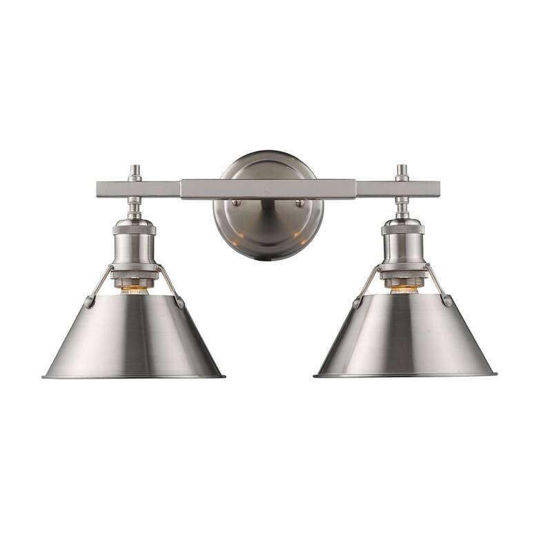 Orwell PW 2-light Bath Vanity in Pewter with Pewter Shade