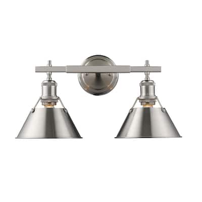 Orwell PW 2-light Bath Vanity in Pewter with Pewter Shade