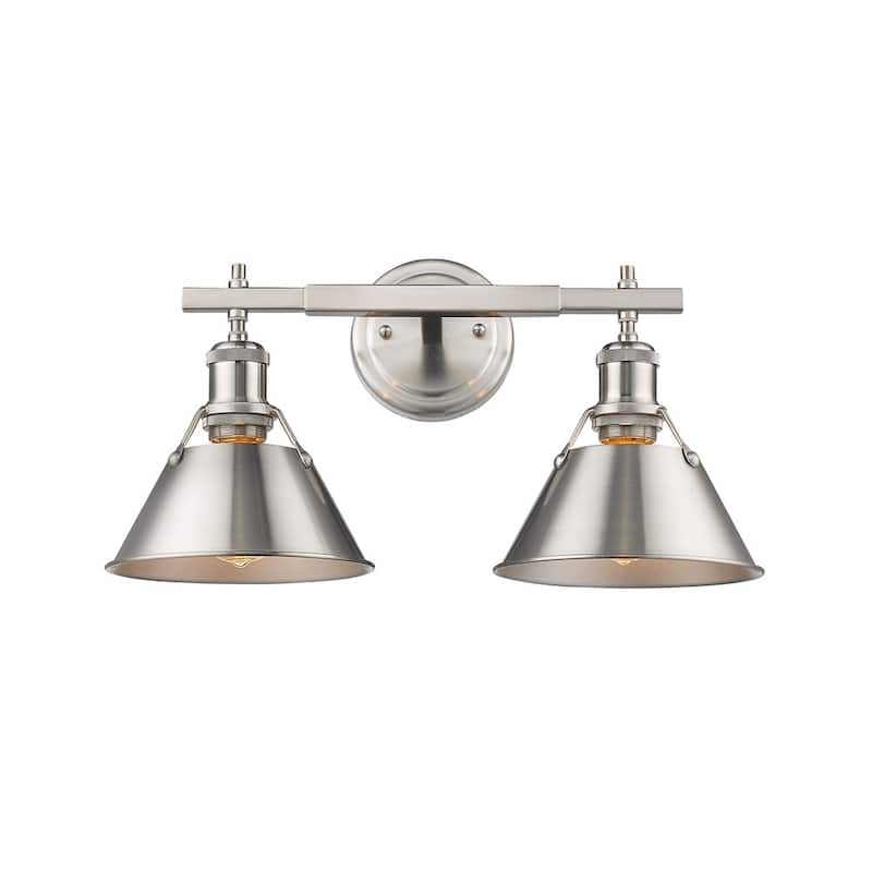 Orwell PW 2-light Bath Vanity in Pewter with Pewter Shade