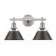 preview thumbnail 1 of 1, Golden Lighting Orwell PW Rubbed Bronze Shade and Pewter Steel 2-light Bath Vanity Light