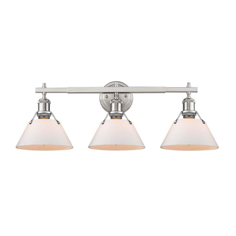 Orwell PW 3-light Bath Vanity in Pewter with Opal Glass Shades