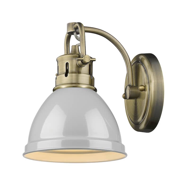 Golden Lighting Duncan Aged Brass Steel 1-light Bath Vanity Light