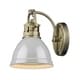 preview thumbnail 8 of 28, Golden Lighting Duncan Aged Brass Steel 1-light Bath Vanity Light