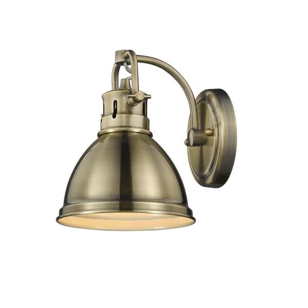slide 1 of 30, Golden Lighting Duncan Aged Brass Steel 1-light Bath Vanity Light