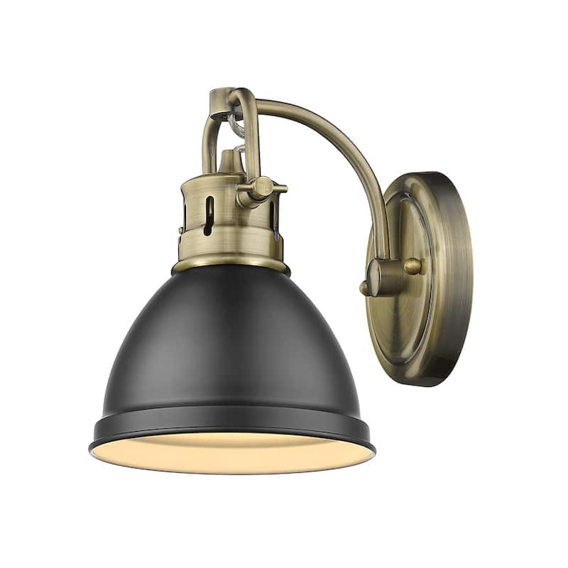 Golden Lighting Duncan Aged Brass Steel 1-light Bath Vanity Light