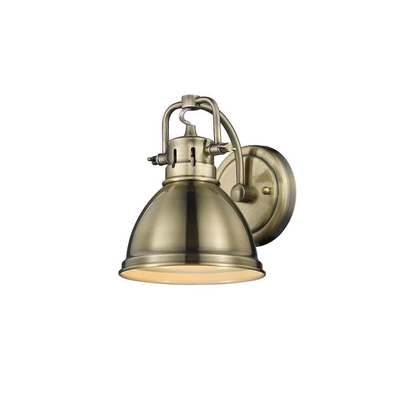 Golden Lighting Duncan Aged Brass Steel 1-light Bath Vanity Light