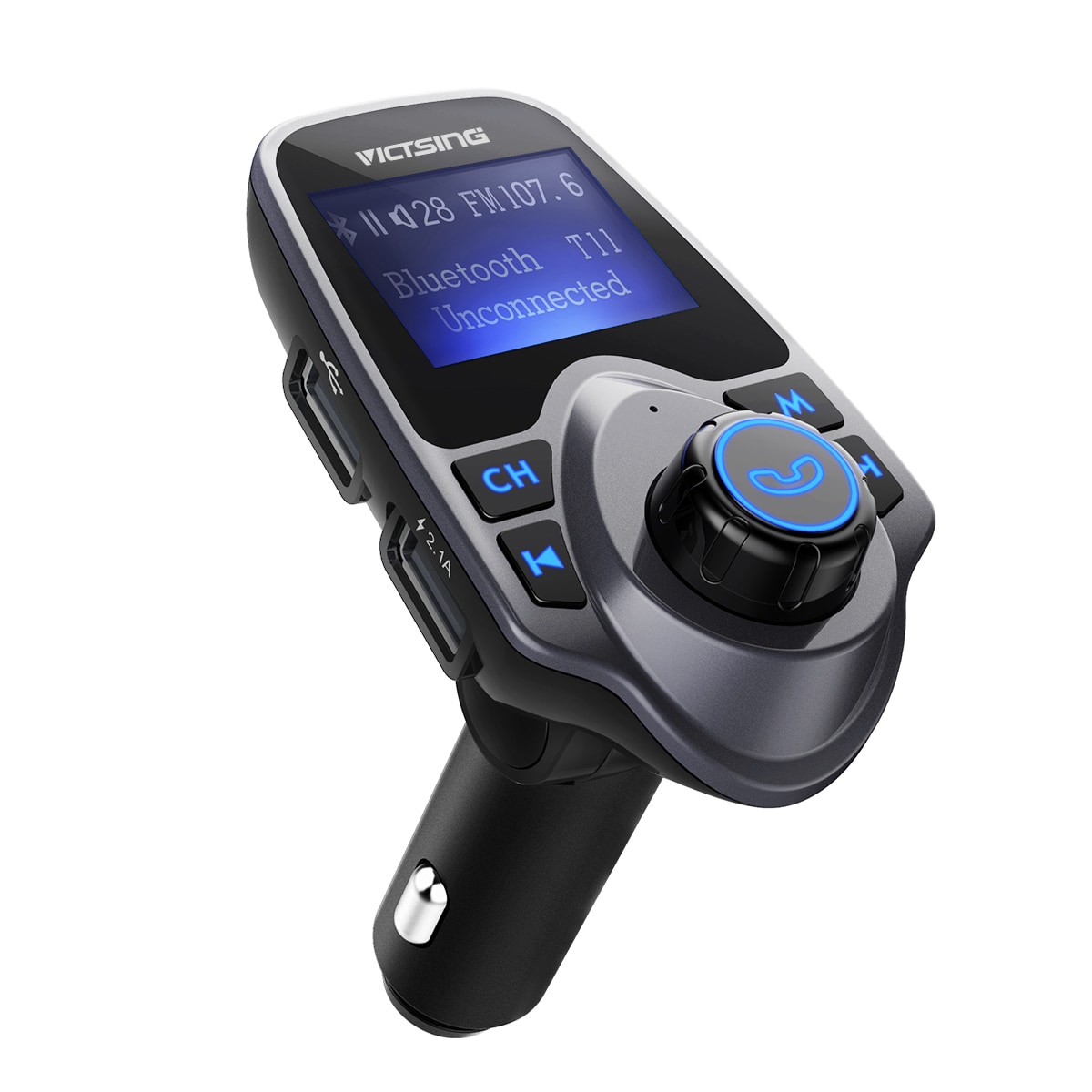 Bluetooth FM Transmitter and MP3 Player TF Card Slot In-Car FM Adapter Car Kit with USB Car Charging for Smartphone Black AGPtek Wireless Car Kit with 3.5mm Audio Port