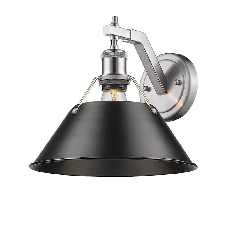 Golden Lighting Orwell Pewter 1-light Wall Sconce With Black Shade