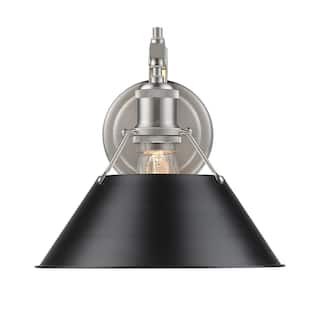 Golden Lighting Orwell Pewter 1-light Wall Sconce With Black Shade