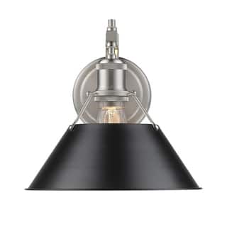 Golden Lighting Orwell Pewter 1-light Wall Sconce With Black Shade