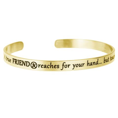Qina C. A True Friend Reaches for Your Hand but Touches Your Heart Adjustable Cuff Bracelet Wristban