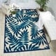 preview thumbnail 1 of 16, Nourison Aloha Leaf Print Vibrant Indoor/Outdoor Area Rug 3'6" x 5'6" - Navy