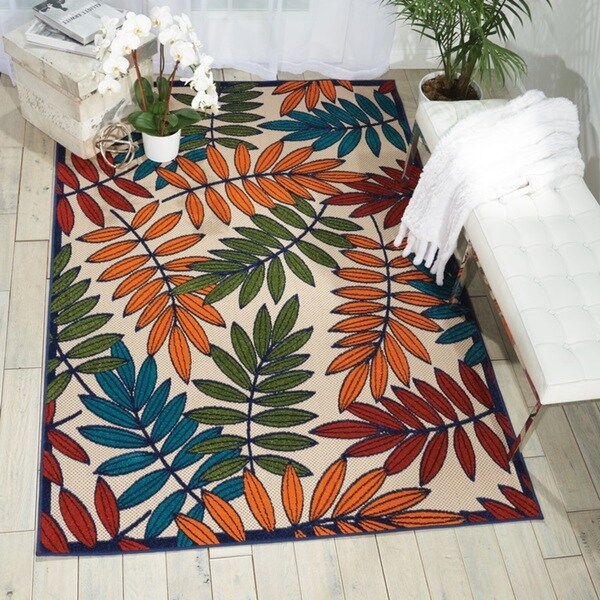 Nourison Aloha Multicolor Indoor/Outdoor Rug - 5'3 x 7'5 ... (600 x 600 Pixel)