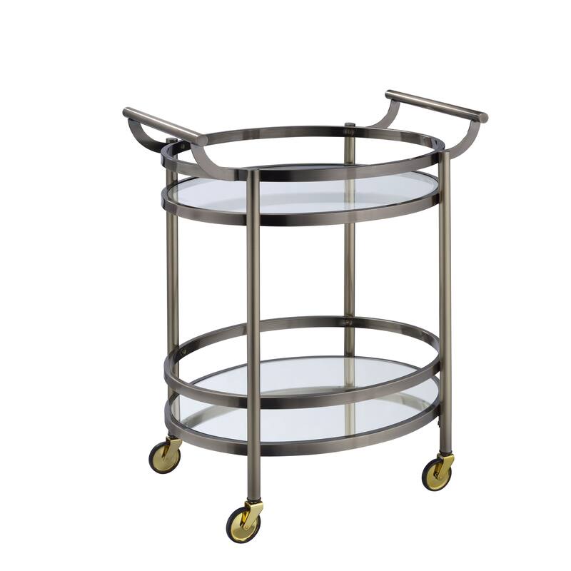 ACME Lakelyn Glass Serving Cart in Multicolor