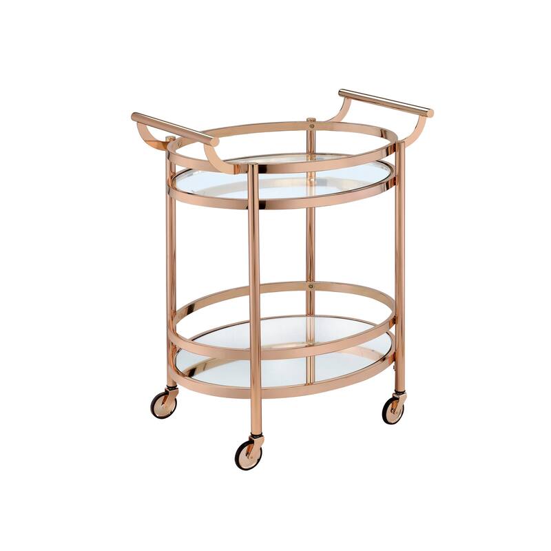 ACME Lakelyn Glass Serving Cart in Multicolor - rose gold