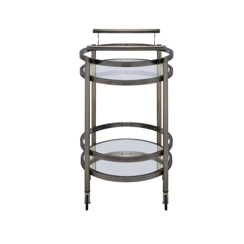 ACME Lakelyn Glass Serving Cart in Multicolor