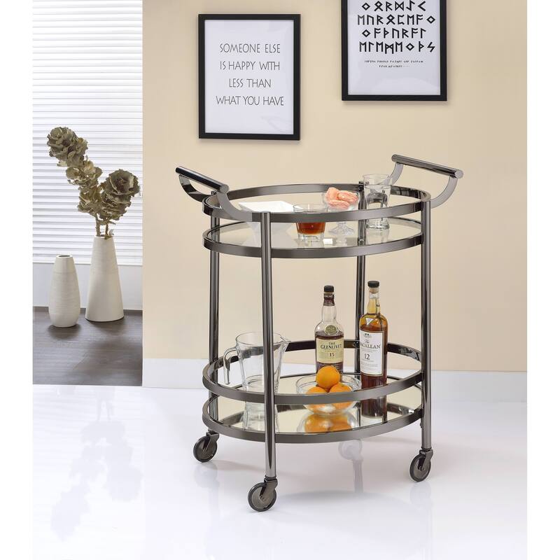 ACME Lakelyn Glass Serving Cart in Multicolor