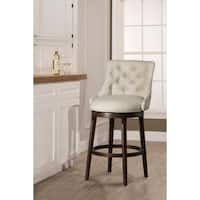 Hillsdale Furniture Halbrooke Chocolate Wood Finish and Cream Fabric Swivel Bar Stool