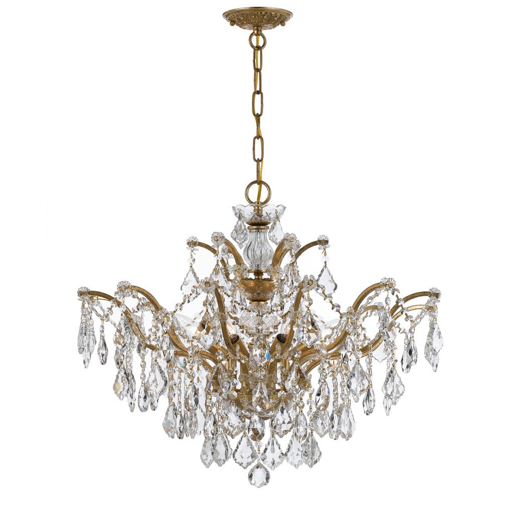 Crystorama Filmore Collection 6-light Antique Gold/ Spectra Crystal Chandelier - Chandeliers For Bedrooms by Overstock.com