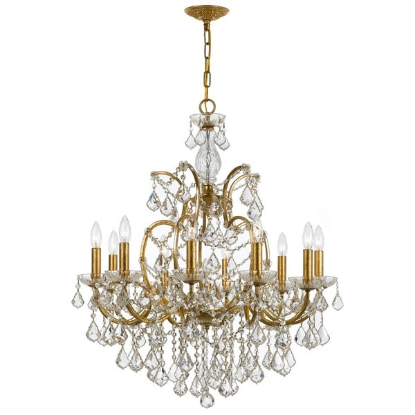 Crystorama Ore Collection 10 Light Antique Gold Swarovski Crystorama Ore Collection 10 Light Antique Gold Swarovski Strass Crystal Chandelier