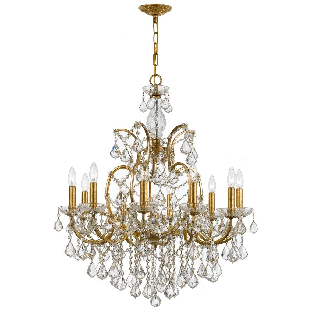 Crystorama Filmore Collection 10-light Antique Gold/Swarovski Strass Crystal Chandelier - Chandeliers For Bedrooms by Overstock.com