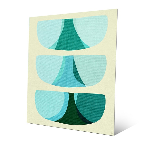 Retro Shape Art Blue Metal Wall Art Print - Bed Bath & Beyond - 14079068