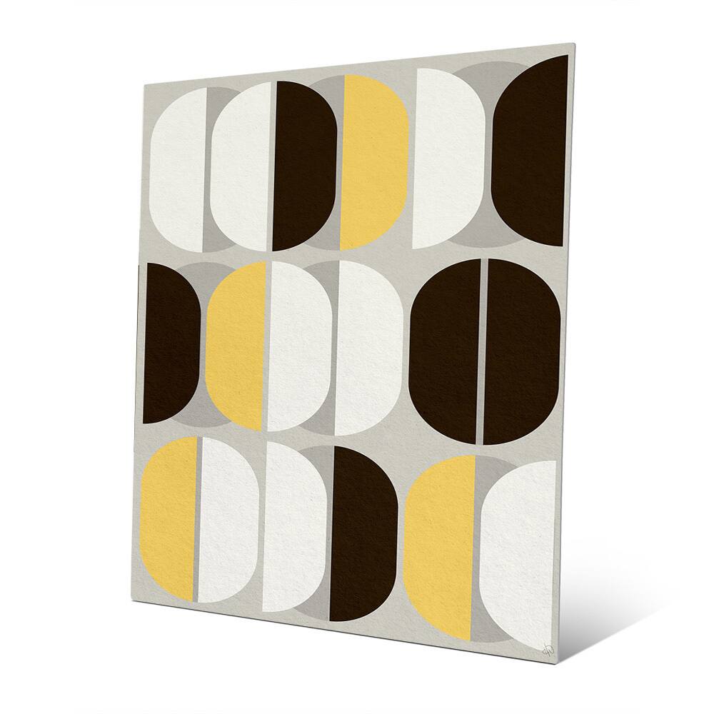 Retro Sequence Yellow Metal Wall Art Print