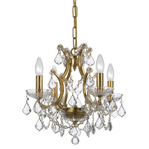 Shop Filmore 4-light Antique Gold/Swarovski Strass Crystal Mini ...