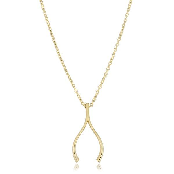 10k White Gold Polished Wishbone Pendant 