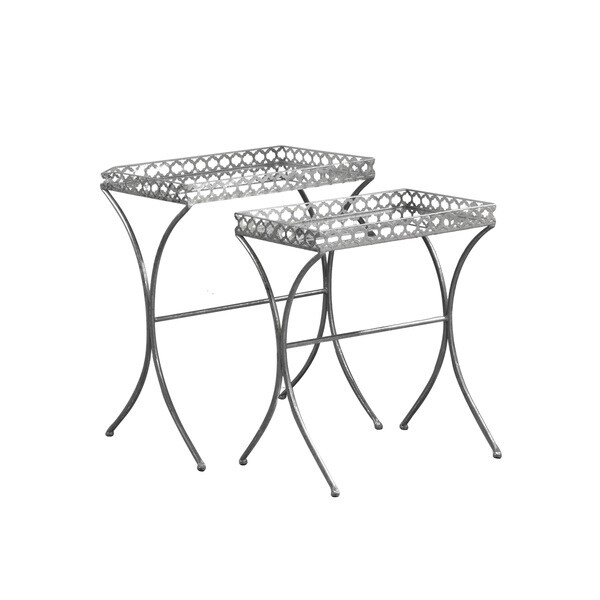 Apollo Silver Mirrored Glam Nesting Tables