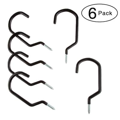 Wall or Ceiling Mount Bike Hooks - Multipurpose Heavy Duty Galvanized Steel 50 Pound Capacity by Stalwart - 8.5 x 3.75 x .45