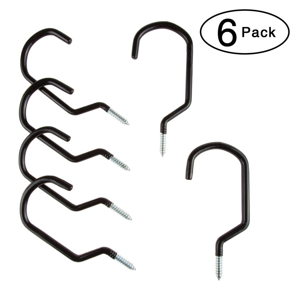 Wall or Ceiling Mount Bike Hooks - Multipurpose Heavy Duty Galvanized Steel 50 Pound Capacity by Stalwart - 8.5 x 3.75 x .45