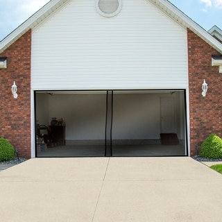 Shop Pure Garden Two Car Garage Door Screen Curtain Black 202 X 90
