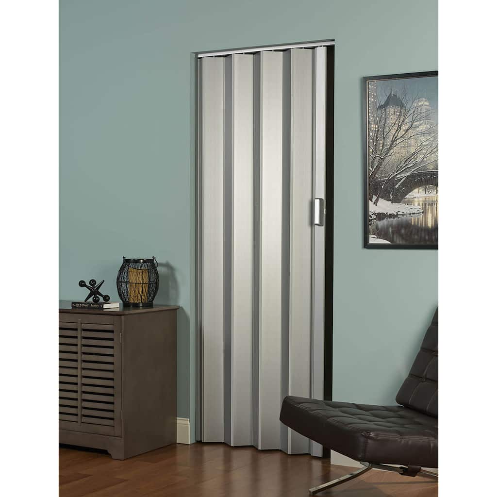 Spectrum Elite Satin Silver PVC 48-inch x 96-inch Folding Door
