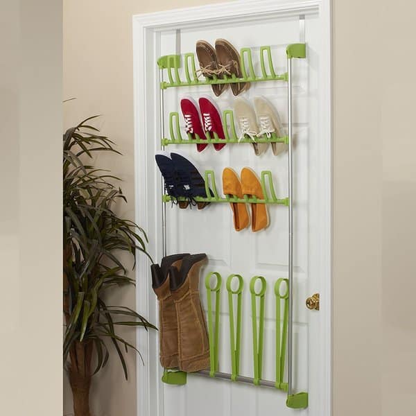 Shop Lime Green Over The Door Shoe Storage Boot Rack Free