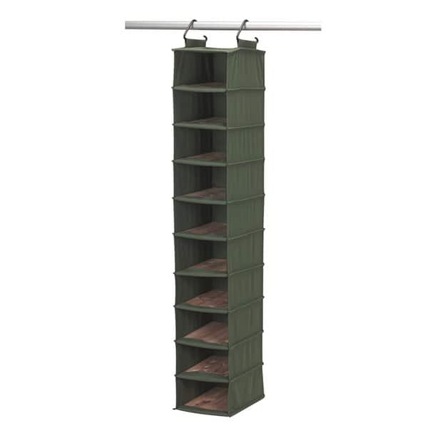 Shop Cedarstow Forest Green Canvas 10 Shelf Hanging Shoe Organizer