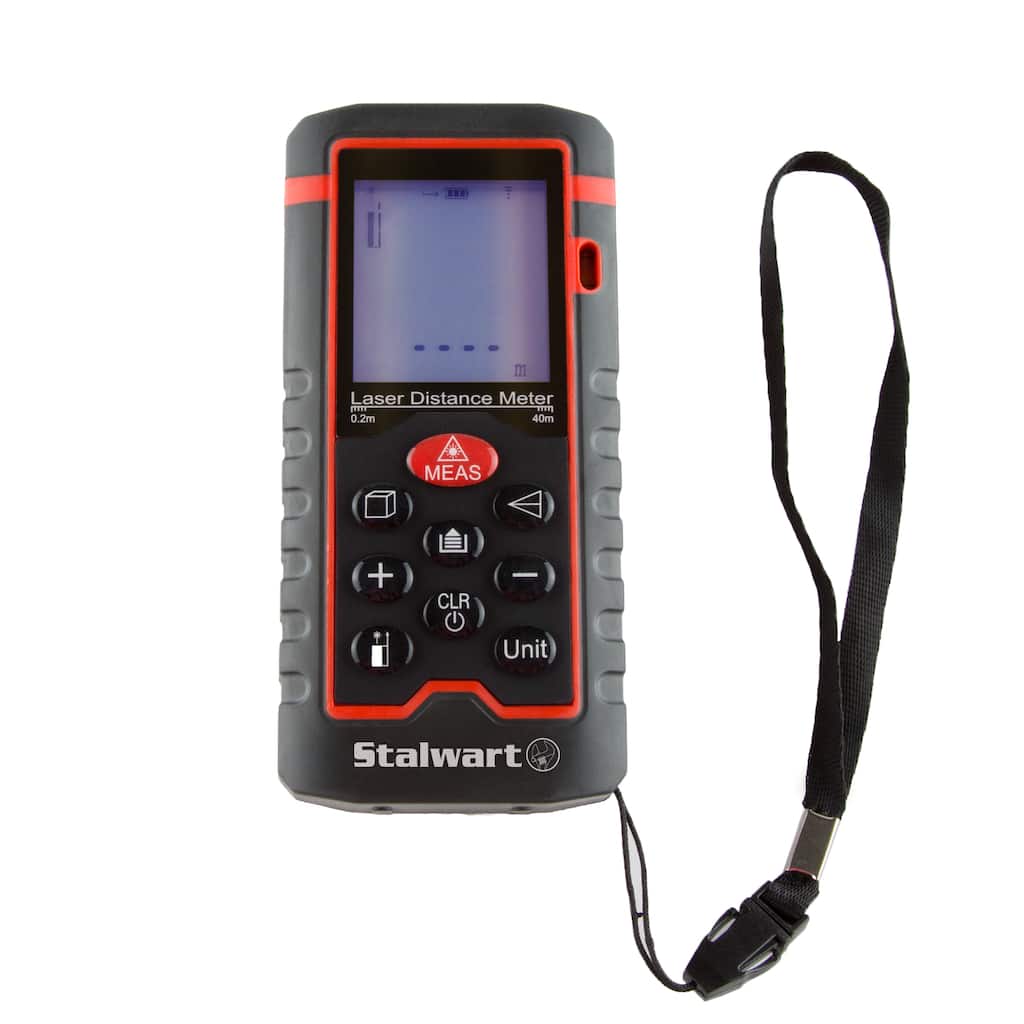 Stalwart Laser Distance Measuring Tool 100m Range & Backlight Display - Red