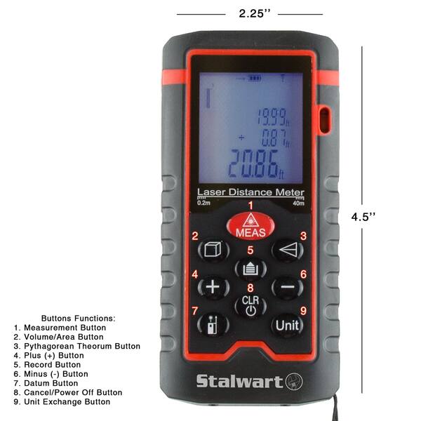 Shop Stalwart Laser Distance Measuring Tool 100m Range Backlight