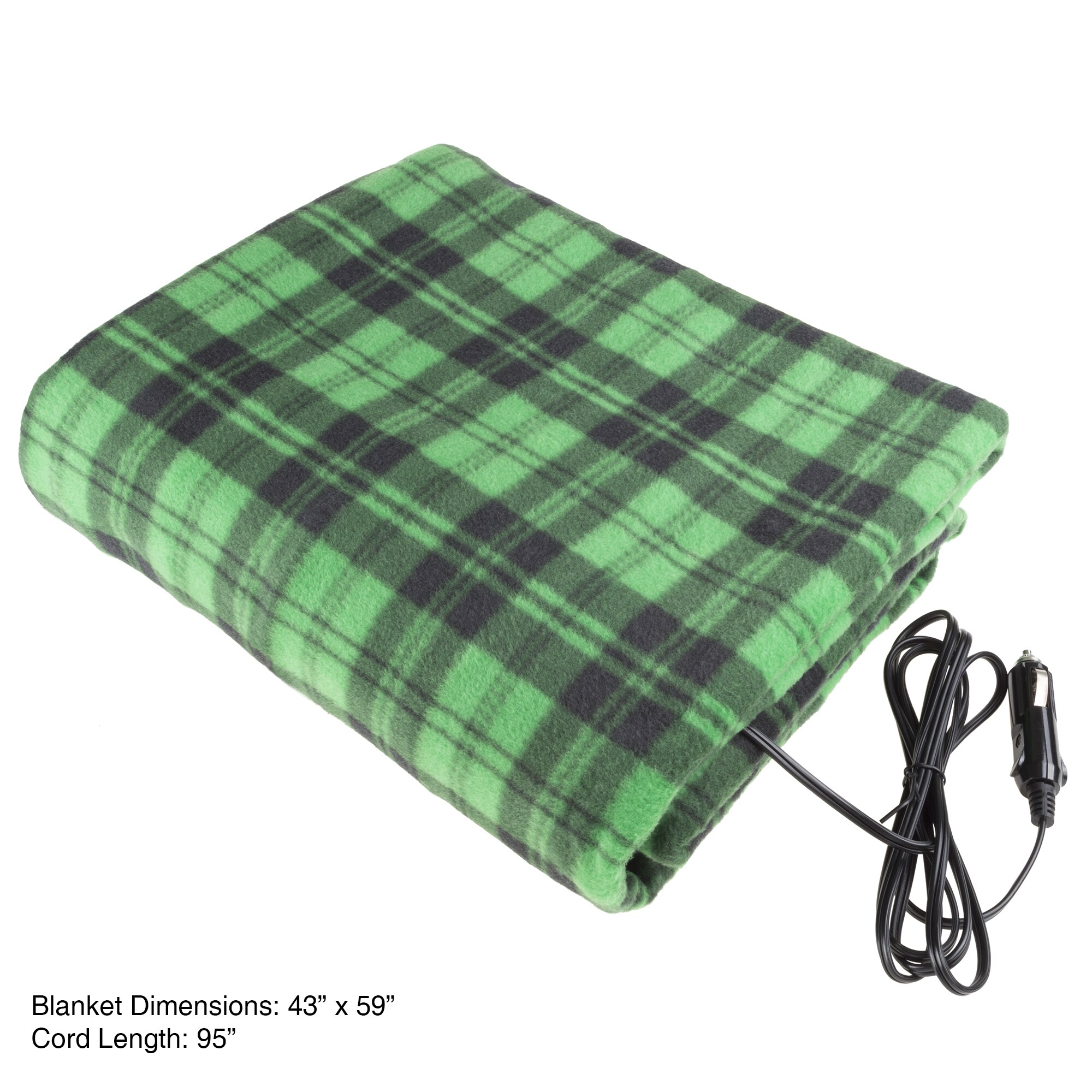 Heated Blanket - 12-Volt Electric Blanket for Car, Truck, SUV, or RV -  Portable Winter Car Accessories by Stalwart (GreenPlaid) - On Sale - Bed  Bath & Beyond - 14080514